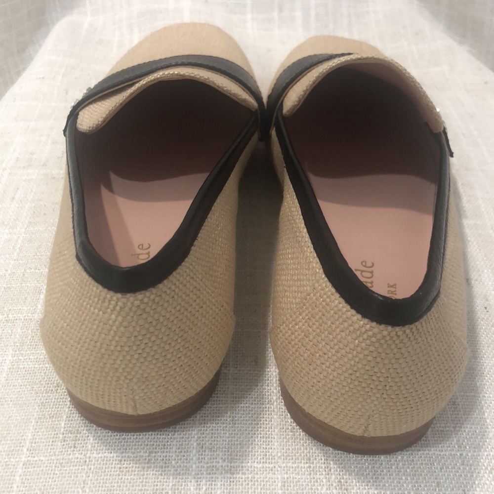 Kate Spade Mariana Flats loafers Almond Raffia Straw Women’s Size 6.5B - Picture 5 of 10